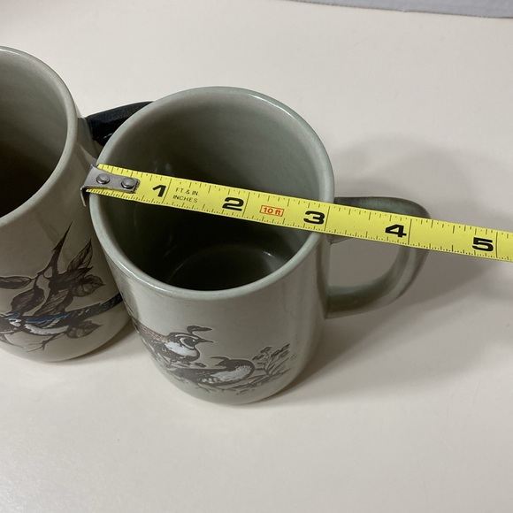 Otagiri Stoneware Bird Mugs Cups Blue Jay and Quail Japan Lot of 2 Vintage - Picture 8 of 8